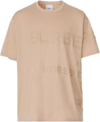 Burberry Oversize Horseferry Print T-Shirt - Heren - T-shirts - Beige - XS - Katoen - Tops