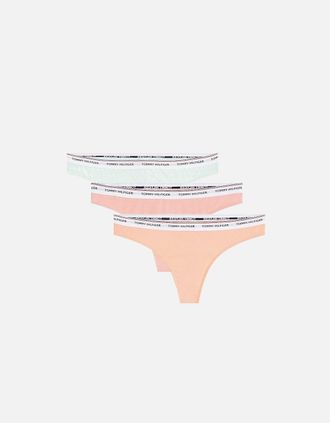 Tommy Hilfiger Womens Essentials 3-Pack Brief, Glacier/Rose Tan/Papaya Punch - Size: 14