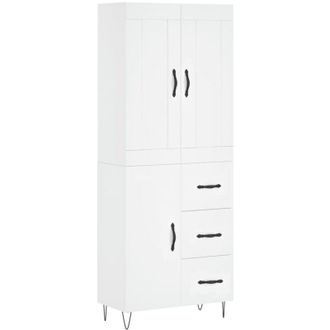 vidaXL Highboard White 69.5x34x180 cm Engineered Wood Vidaxl