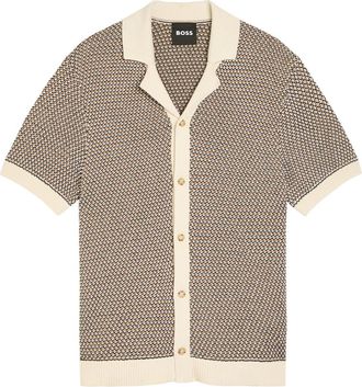 BOSS Boss Knitted Cotton Shirt - Beige - Xxl