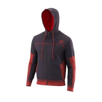Wilson Hoodie met volledige ritssluiting en Rush-logo voor heren (Zwart, Rood)