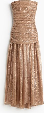 H&M Abendkleid mit Pailletten - Beige