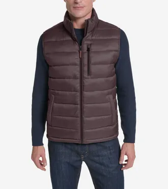 Cole Haan Mens Nylon Puffer Vest - Brown Size Medium