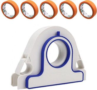 No Brand Juego De 6 Piezas Para Aplicar Cinta Adhesiva Con 5 Rollos De Cinta Naranja De 25 Mm - Soporte Port&aacute;til