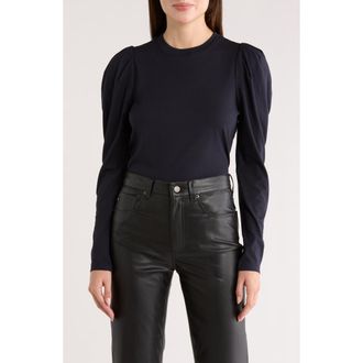 Frame Denim The Femme Puff Sleeve Top in Navy at Nordstrom Rack, Size X-Small