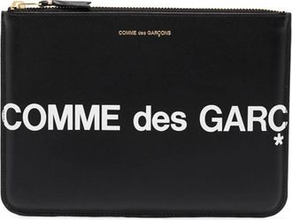 Comme Des Gar&ccedil;ons Huge Logo Wallet - Heren - Tassen - Zwart - ONE Size - Leer - Tassen