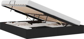 vidaXL Estructura De Cama Ottoman Negro 160 X 200 Cm Tela Vidaxl