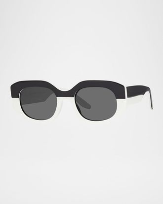 Barton Perreira Sueno Acetate Rectangle Sunglasses