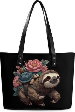 Generic Funny Sloth Turtle Snail Tote Bags for Women Cute Shoulder Purses Handbags