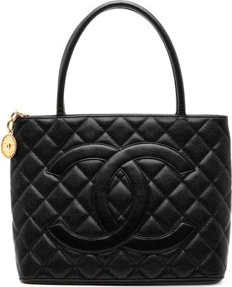 Chanel Borsa tote Medallion in pelle Caviar 2003-2004 - Nero