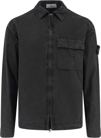 Stone Island Jassen, Heren, Grijs, XL, Katoen, Shirt Stone Island