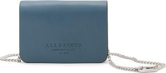 AllSaints The Honore Leather Cardholder in Steel Blue at Nordstrom