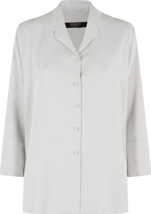 Seventy Gray Heavyweight V-Neck Viscose Shirt