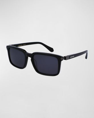 Ferragamo Mens Gancini Evolution Acetate Rectangle Sunglasses