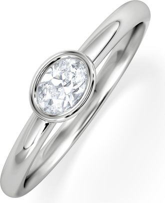 The Diamond Store Horizon Oval Cut Lab Diamond Solitaire Ring 0.25ct H/SI in 9K White Gold