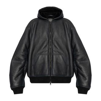 Balenciaga Jassen, Heren, Zwart, M, Leer, Leren jas