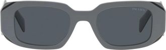 Prada Rechthoekige Zonnebril - unisex - Zonnebrillen - Grijs - 49 MM - Accessoires
