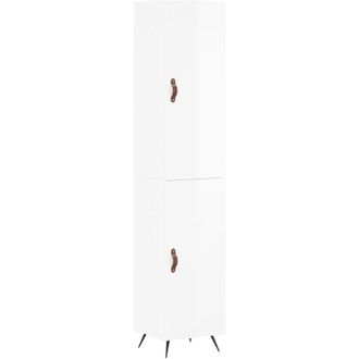 vidaXL Vidaxl - Aparador Alto Madera Contrachapada Blanco Brillo 34,5x34x180 Cm