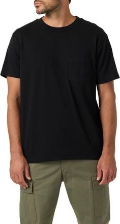 O'Neill OG Logo Embroidered Organic Cotton Pocket T-Shirt in Black at Nordstrom, Size Large