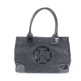 Tory Burch Black Leather Nylon Handbag Tote Bag (Pre-Owned)