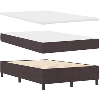 vidaXL Cama Tipo Box Spring Marr&oacute;n Oscuro 120 X 200 Cm Tela Vidaxl