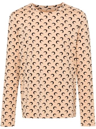 Marine Serre T-shirt met monogram-print - Beige