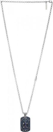 Police S14AFX01P Mens Necklace - Silver Stainless Steel - One Size