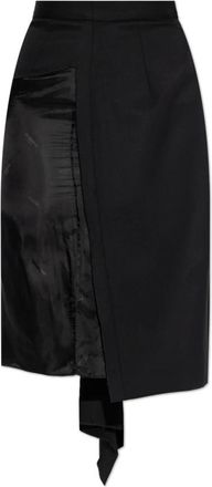 VETEMENTS Asymmetrische Rok met Split - Dames - Midirokken - Zwart - XS - Wol - Rokken