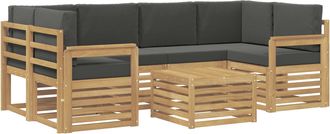vidaXL Conjunto De Sof&aacute;s De Exterior 7 Uds. Blanco Y Antracita Vidaxl
