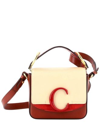 Chlo&eacute; Red Leather C Flap Bag Mini (Authentic Pre-Loved)