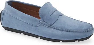 Bruno Magli Taranto Penny Loafer in Jeans Suede at Nordstrom, Size 10.5