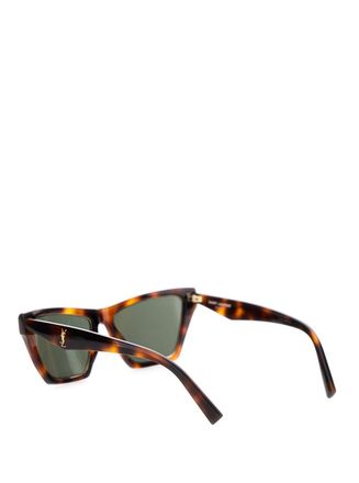 Saint Laurent Womens Brown Tortoiseshell Sunglasses With Logo Acetate
