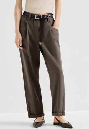 Brunello Cucinelli Baggy Pull-On trousers in Pine Cone Brown at Nordstrom, Size 50 It