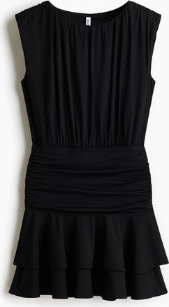 H&M Drapiertes Minikleid - Schwarz