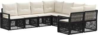 vidaXL Conjunto De Sof&aacute;s De Jard&iacute;n 8 Uds. 8-n&uacute;mero De Plazas Negro Vidaxl