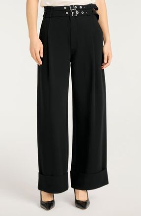 Cinq &agrave; Sept Cortina Belted Wide Leg Pants in Black at Nordstrom, Size 10