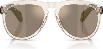 Moncler Isopleth 56mm Pilot Sunglasses in Butter /Mirror Gold at Nordstrom