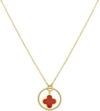 Italian Gold, Inc 14K Coral Clover Pendant