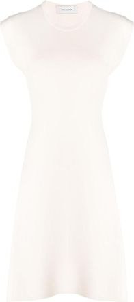 Yves Salomon fine-ribbed sleeveless mini dress - women - Polyester/Rayon - M - Neutrals