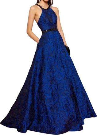 Colors Dress Evening Gown With Pockets In Royal