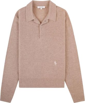 Sporty & Rich Cashmere Knitwear, female, Brown, Size: M Cashmere Polo