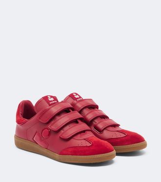 Isabel Marant Beth suede-trimmed leather sneakers