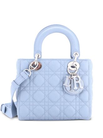 Dior Lady Dior NM Bag Cannage Quilt Grained Calfskin Medium satchel - Blu