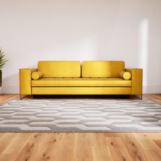 MYCS gelbes Sofa Lyvyn, elegant, skandinavischer Stil, 2-Sitzer, mit Metallbeinen, 98 x 77 x 252 cm, konfigurierbar