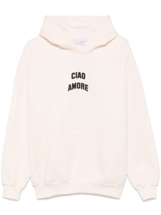 Giada Benincasa Felpa Ciao Amore con cappuccio - Bianco