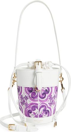 Dolce & Gabbana Capri Majolica Canvas Bucket Bag in I03Tn Maiolica 3 Viola at Nordstrom