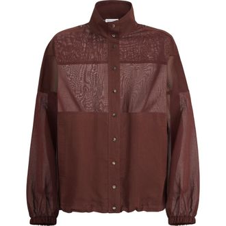 Brunello Cucinelli Cotton organza outerwear jacket in Bordeaux at Nordstrom, Size 3X-Large Eu