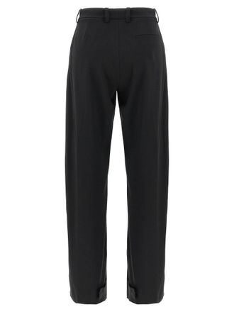 Moncler Wool-Blend with Pinced Pleats Trousers - Black
