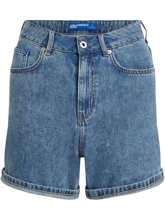 Karl Lagerfeld High waist denim shorts - Blauw