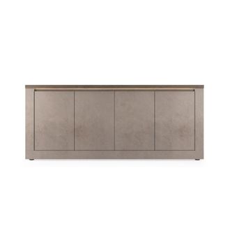 Calicosy Aparador 4 puertas y 2 estantes efecto bronce y mercurio L207 cm